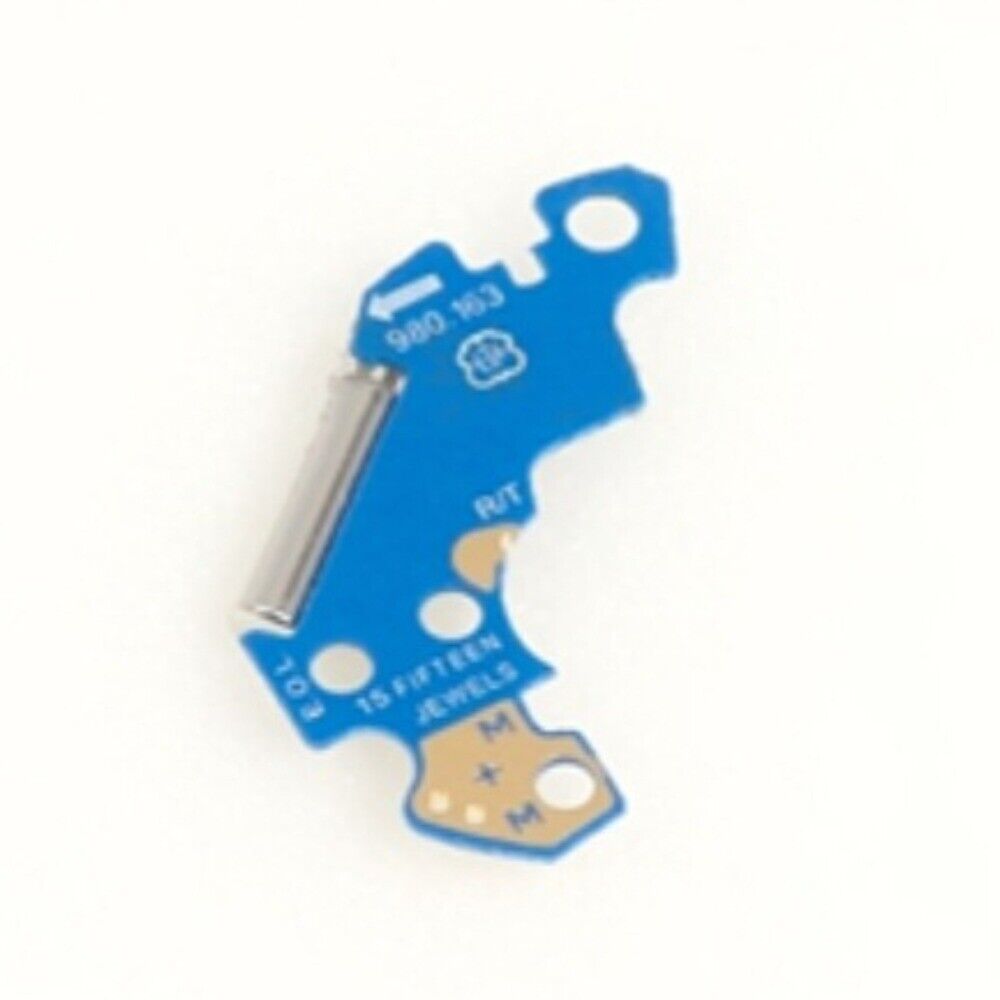 Swiss Made circuit board for ETA980.163 quartz watch movement, precision replacement part for watch repairs.
