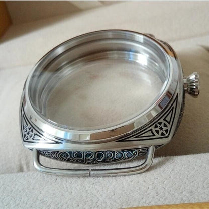 47mm Uhrglas 316L Graviertes Gehäuse für Seagull ST3600 ST3621 ETA6497 649