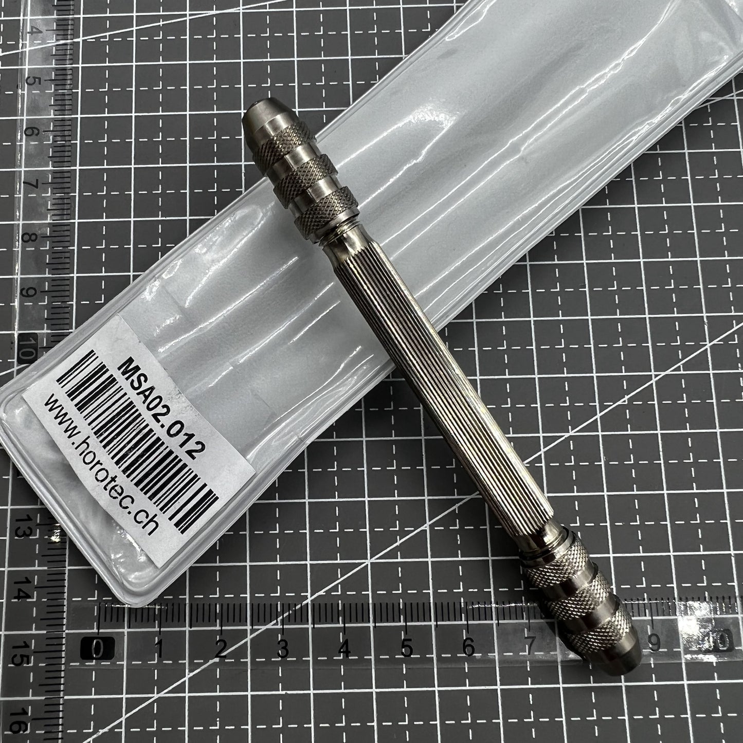 Swiss Horotec Double Pin Vise MSA02.012 for precise watch part handling, comparable to Bergeon 5679, ideal for repairs.