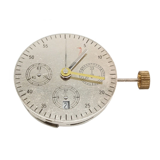 China Made 7750 Chronograph Movement @6 White Single Calendar Second @9 ETA 7750