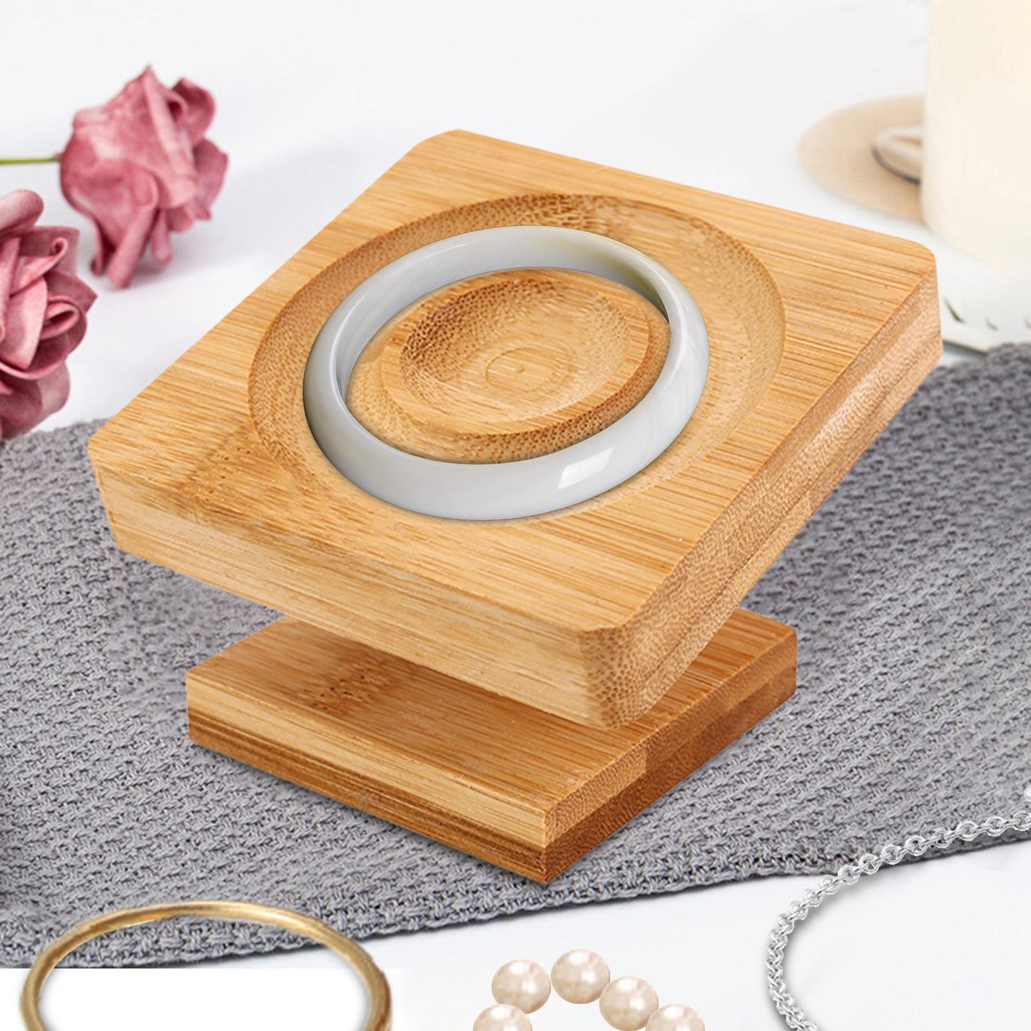 Bamboo Bracelet Bangle Display Tray Stand Holder Birthday Gift for Retail Shop
