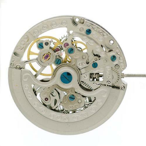 Ty2807 skeleton automatic mechanical watch movement for T16 replacement, precise China-made component for watch repair.