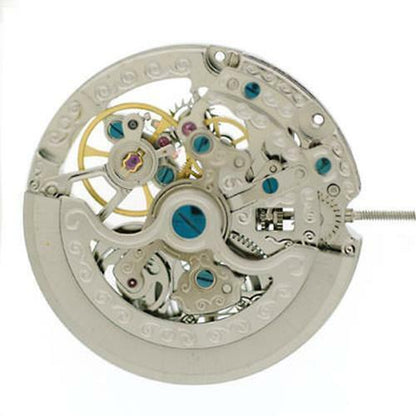 Ty2807 skeleton automatic mechanical watch movement for T16 replacement, precise China-made component for watch repair.