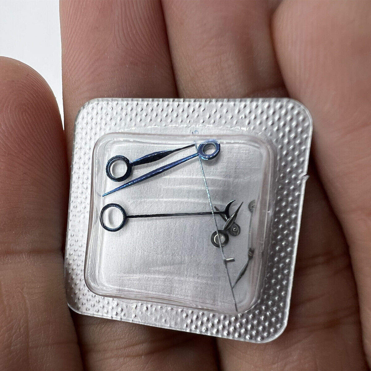 Blue polished watch hands for ETA 7750 7751 movement, no lume, premium replacement