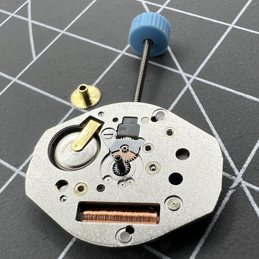 Swiss Ronda 763 quartz watch movement with high canon pinion, precise timekeeping by Swiss Ronda.