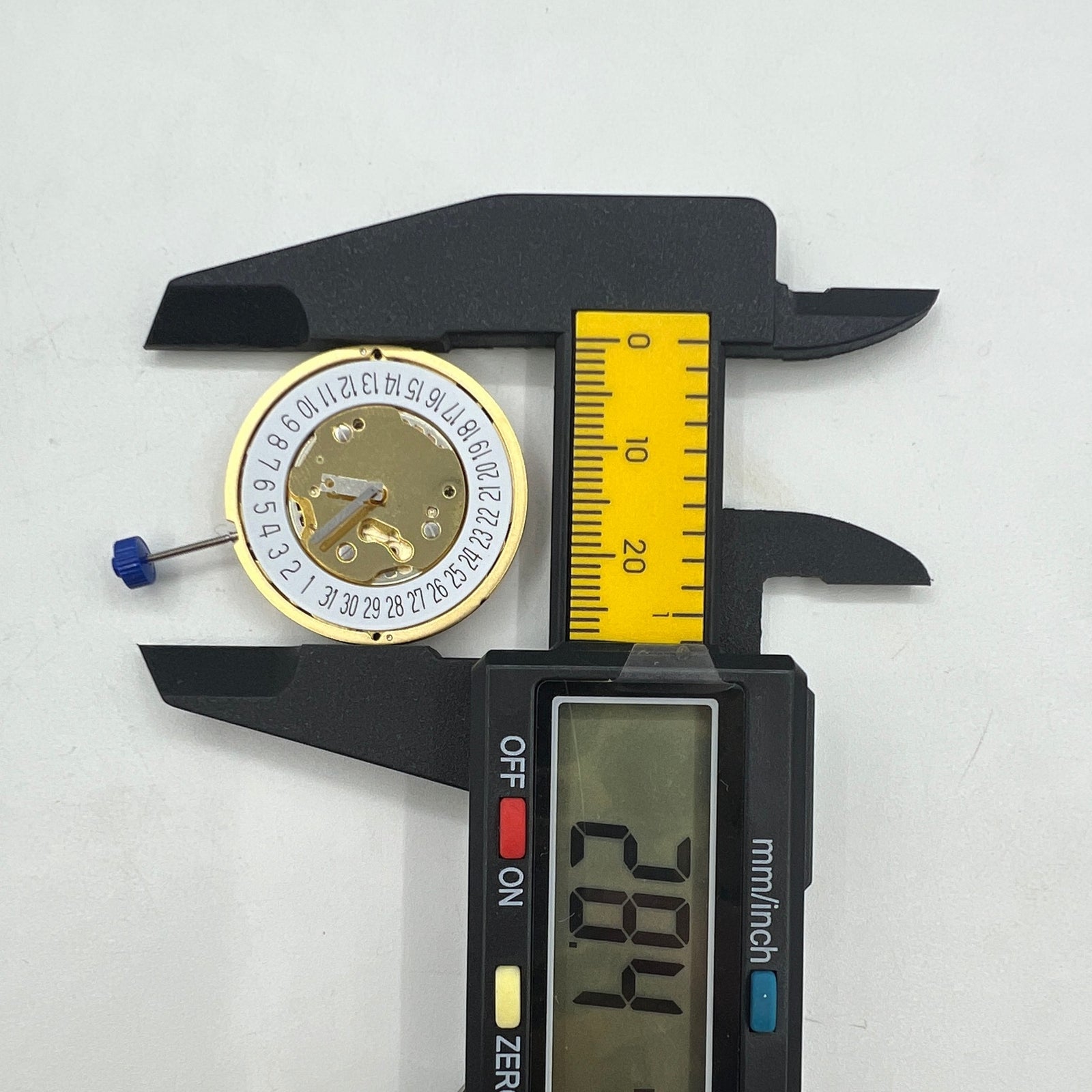 Swiss Made Ronda 5030D quartz watch movement with date at 6, perfect for precise watch repair and accessories.