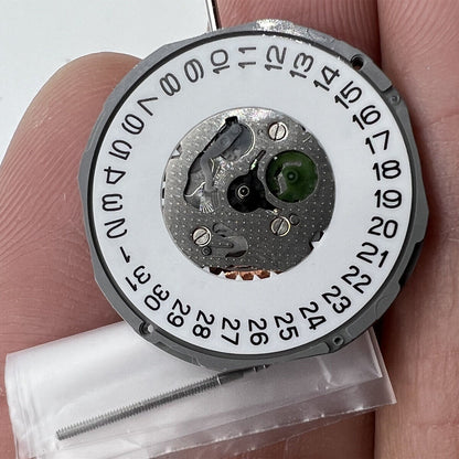 Miyota 1M12 Japan quartz watch movement with 3 hands and date display at 3 o'clock, precise timekeeping