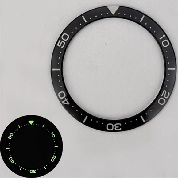 40.3/32.8mm C3/BGW9 Numberal Green Luminous Diving Flat Watch Bezel Insert