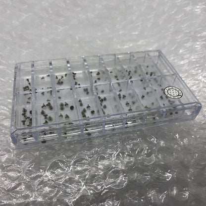 High End S/S Mini Screw set for watch case backs, straight line head, 180PCS, multiple sizes