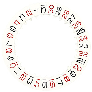 Vintage White Background Red Even Number Date Wheel Disk for NH35 NH36 Movement