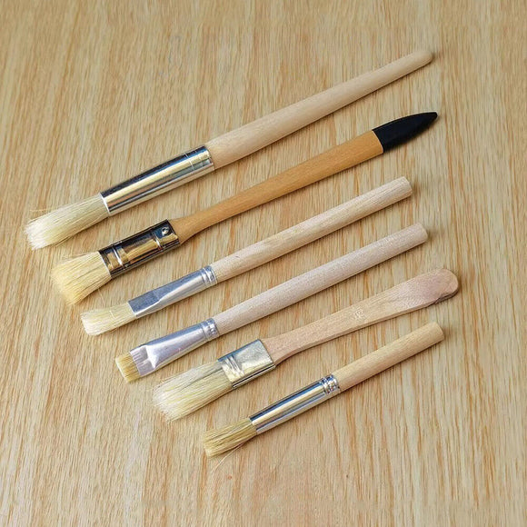 4pcs Wooden Handle Dust Cleaner Remover Soft Cleaning Brush Watch Repair Tool