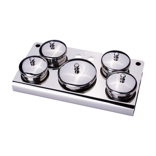Lot de 5 pots de lavage d'huile de montre en acier inoxydable, outil de réparation pour horloger