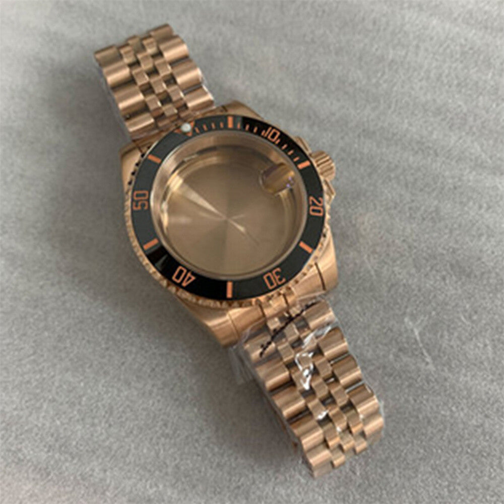 40MM Watch Case with Strap for NH35/NH36 Sapphire Glass Case Watchband Parts