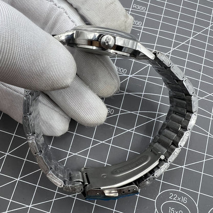 Montre mécanique manuelle Beijing Double Rhomb argentée de 36 mm, boîtier argenté, clou argenté