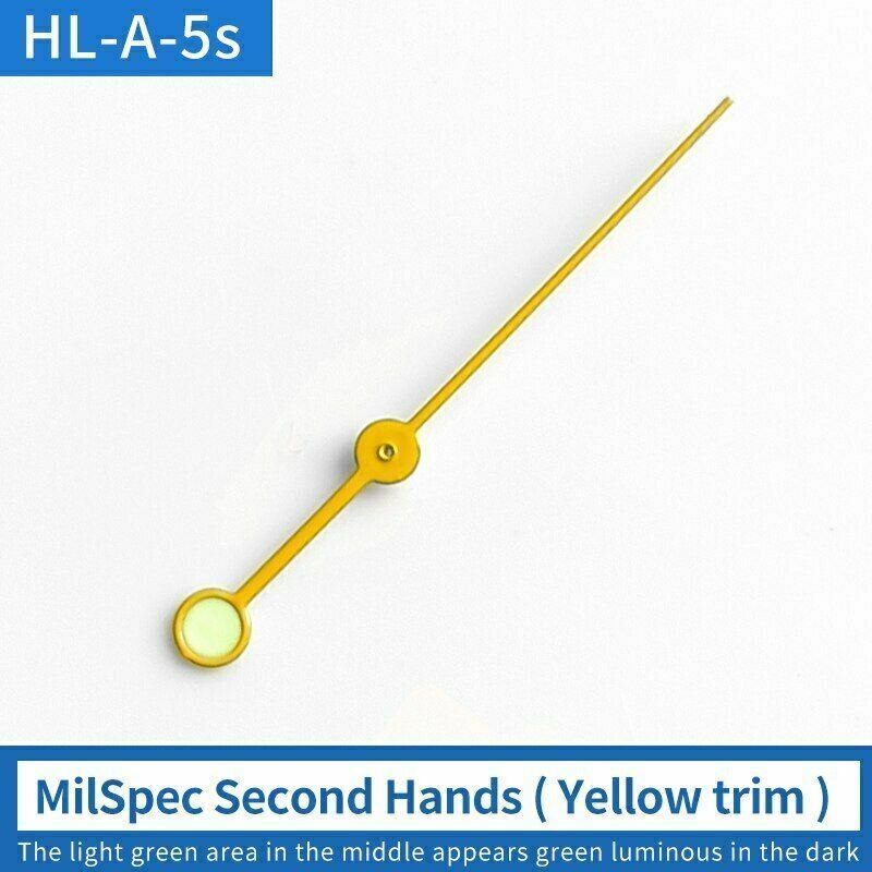 Green luminous second hand for SKX007 watch, fits 7S36, 4R36, NH36 movements, ideal for repairs.