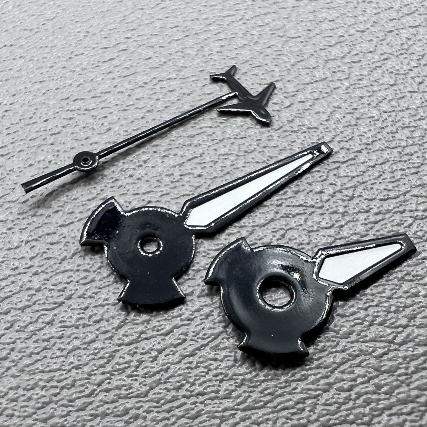 Green Lume Plane small second black trim watch hands for NH35/NH36/4R/7S movements.