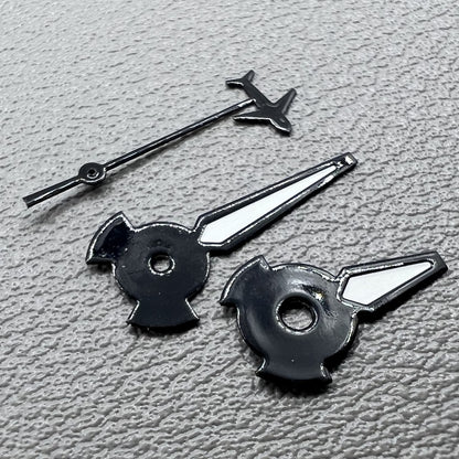 Green Lume Plane small second black trim watch hands for NH35/NH36/4R/7S movements.