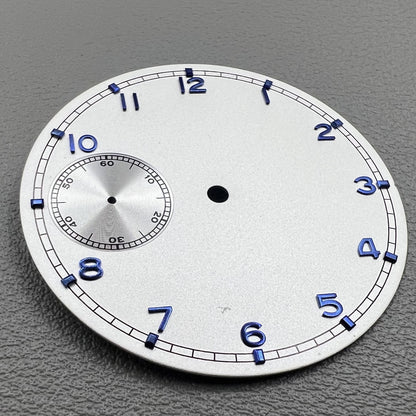 Wei�e 37mm Fliegeruhr Zifferblatt mit klarer Markierung, kompatibel mit ETA 6497 Uhrwerk, BP08 Modell