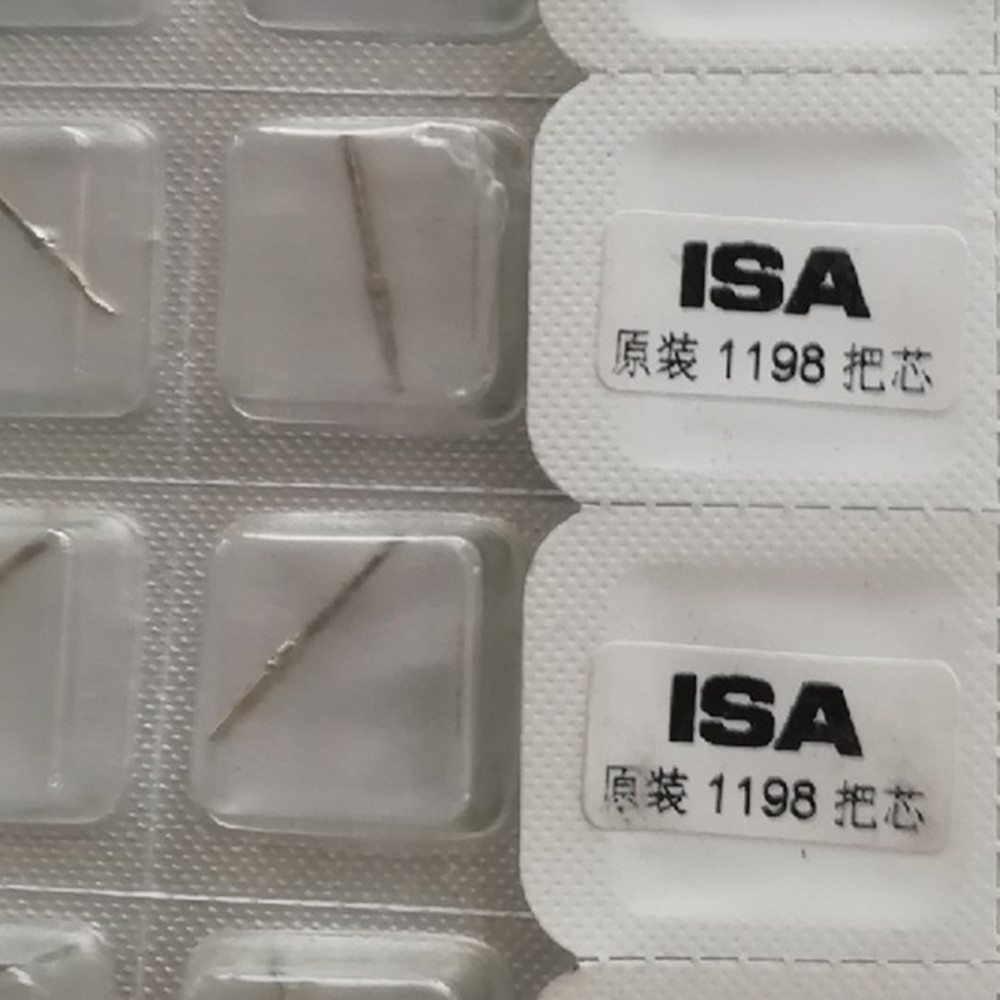 Watchmaker Swiss Made winding stems for ISA 1198 movement, precision fit for watch repairs.