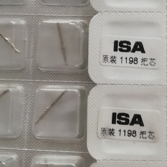 Watchmaker Swiss Made winding stems for ISA 1198 movement, precision fit for watch repairs.