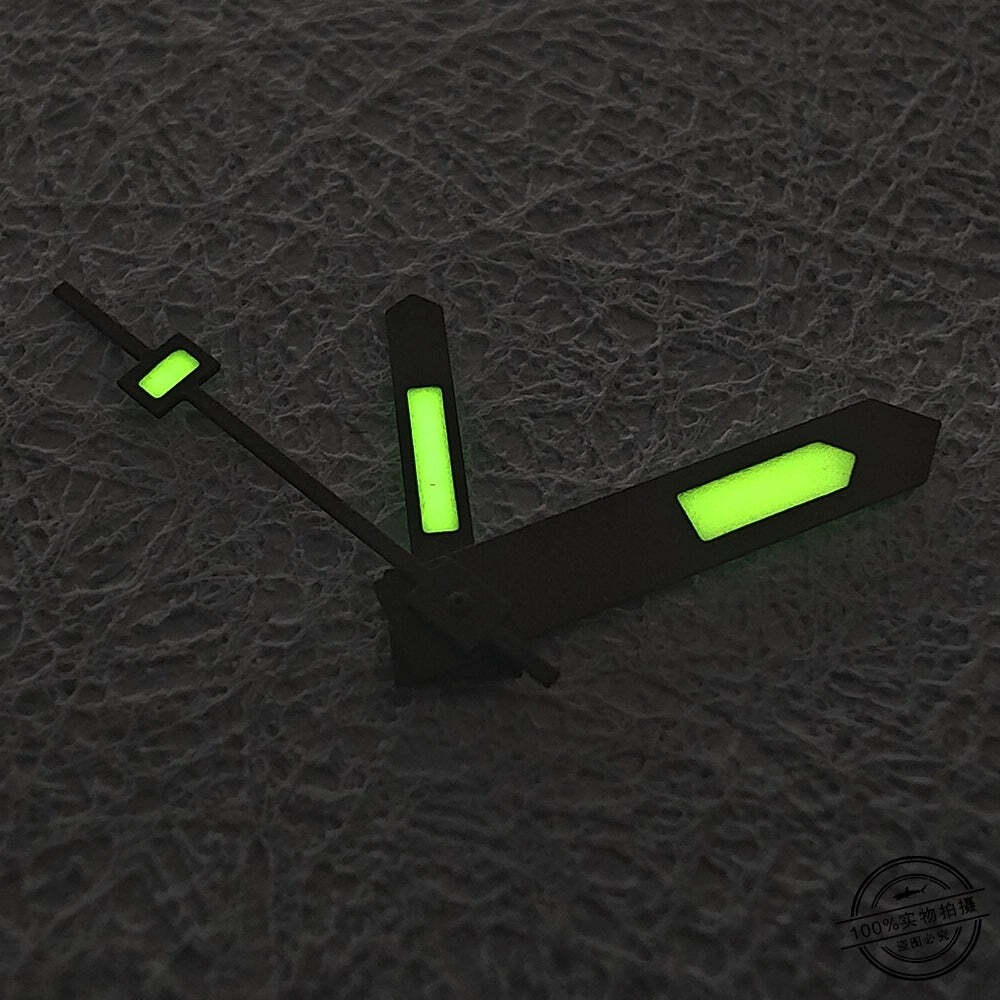 Grünes Lume Vintage Uhrenzeigerset Orange Weiß Akzent für NH34 NH35 NH36 NH38