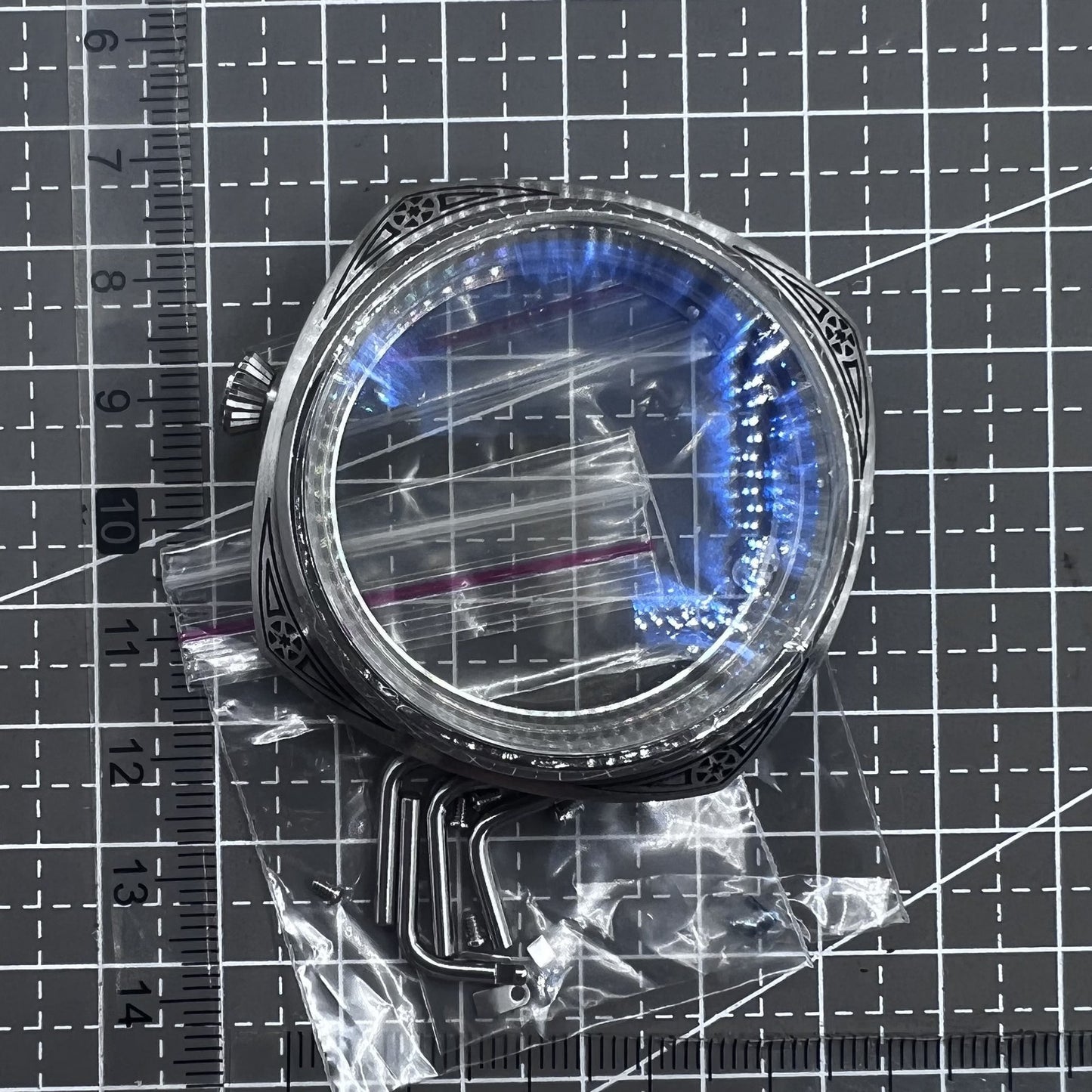 47mm Uhrglas 316L Graviertes Gehäuse für Seagull ST3600 ST3621 ETA6497 649