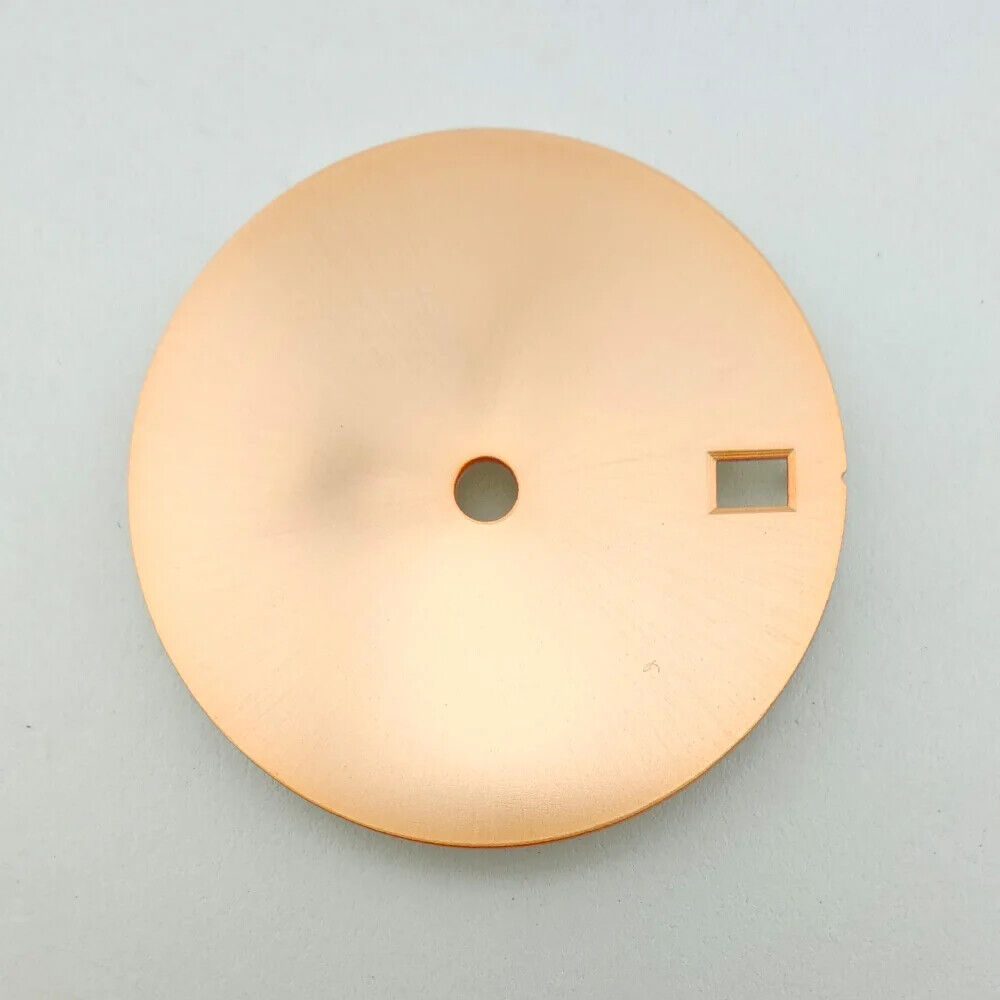 28.5mm solid color watch dial, metal finish, no lume, compatible with NH35 movement.