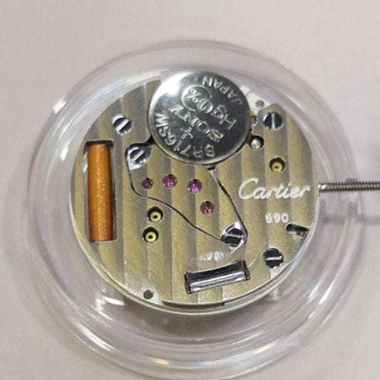 Cartier CTR-690 Swiss Made quartz watch with 2 hands, no calendar, elegant and precise timepiece.