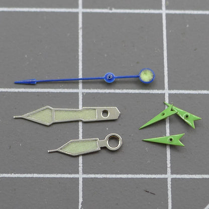 Green small second hand with silver trim for Miyota OS10, OS20, OS60, OS80 watch movements, precise fit.