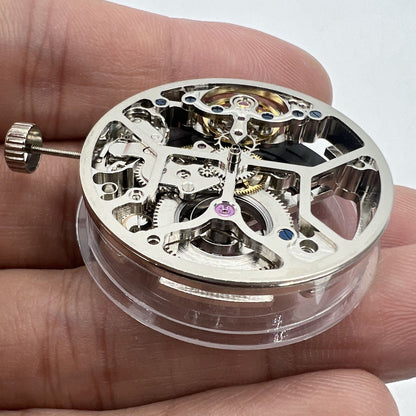 Hollow 3 Hands Balance Wheel automatic watch movement showcasing intricate mechanical design.