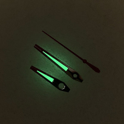 2 Sets/Pack Red Silver Trim Green Luminous Hands for Movement NH35/NH36/4R/7S
