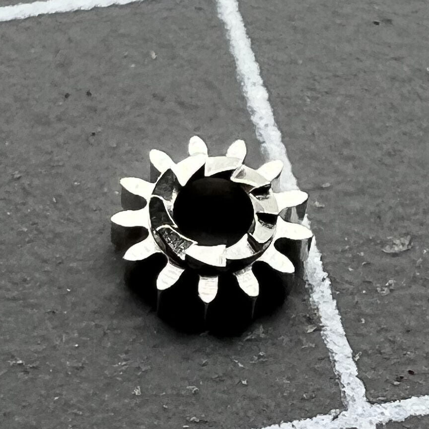 Silver winding pinion replacement for ST3600 ETA6497 watch movement, precision gear component.