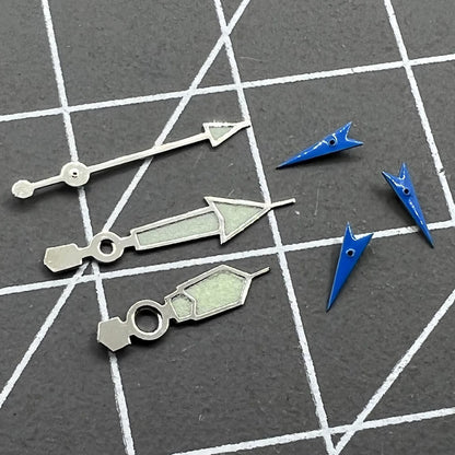 Blue luminous small second hand with silver trim for Miyota OS10, OS20, OS60, OS80 watches.