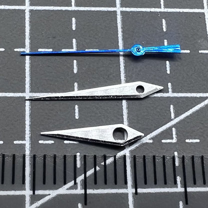 Aiguilles de montre Seiko NH35/36, 12,5 mm, finition brossée argent et bleu, sans luminescence 