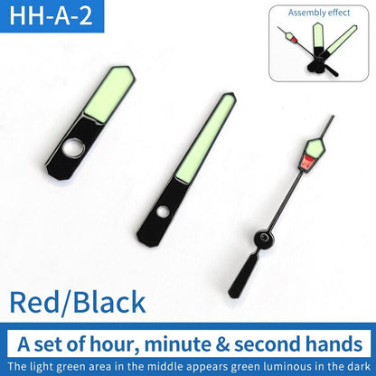 Green luminous watch hands set for SKX007 SRP Turtle series, perfect for precise time reading in low light.