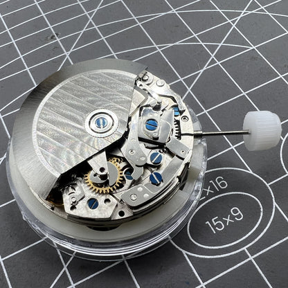 Automatisches mechanisches Uhrwerk Shanghai 7750 mit schwarzem Zifferblatt kleine Sekunde bei 9 Uhr Wochentag Datum