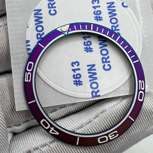 38 mm/30,5 mm Uhrenlünetteneinsatz, matt, Regenbogenblau, goldenes Aluminium-Uhrenteil