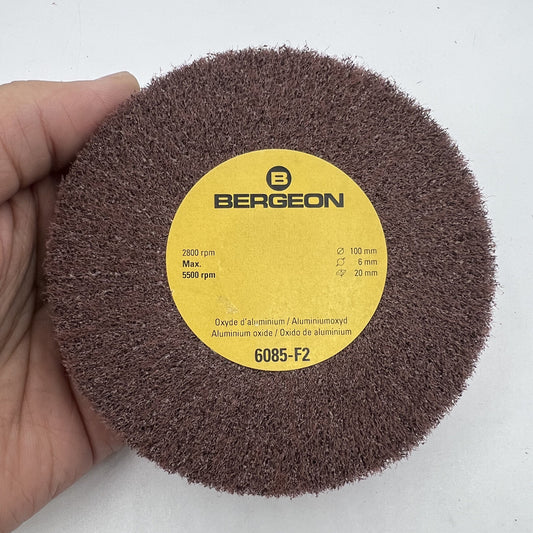 Bergeon 6085-F2 aluminum oxide polishing brush for fine grain abrasive finishing on watch parts.