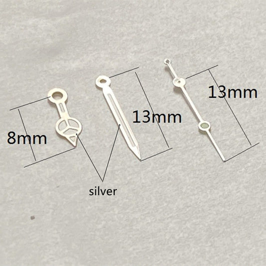 13 mm silberner Rand mit grünem Leuchtzeiger für das Quarzwerk Ronda 515