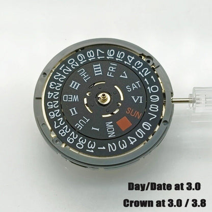 Black NH36 NH36A Roman Wheel Crown At 3.0/3.8 Automatic Mechanical Movement
