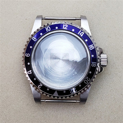 39.5MM stainless steel watch case with acrylic crystal for NH35/NH36 mechanical movements, durable and sleek.