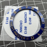 38mm Ceramic Slope Blue Ring Golden Font Watch Bezel Ring for Yacht Master Watch