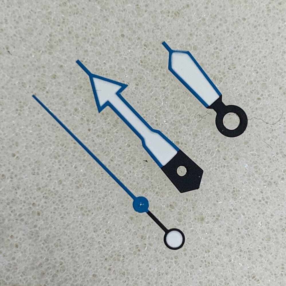 2 Sets Arrow Shape Blue Trim Green Luminous Hands for Movement NH35/NH36/4R/7S