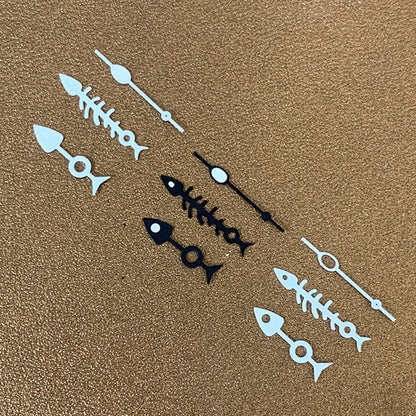 Multicolor Fish Bone watch hands set for NH35 NH36 movement, stylish and precise.