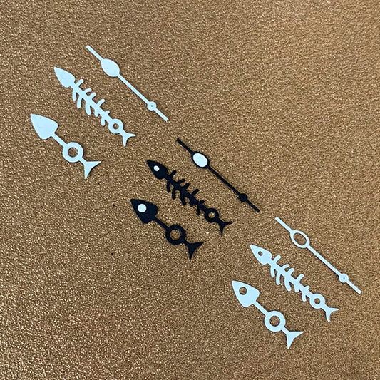 Multicolor Fish Bone watch hands set for NH35 NH36 movement, stylish and precise.