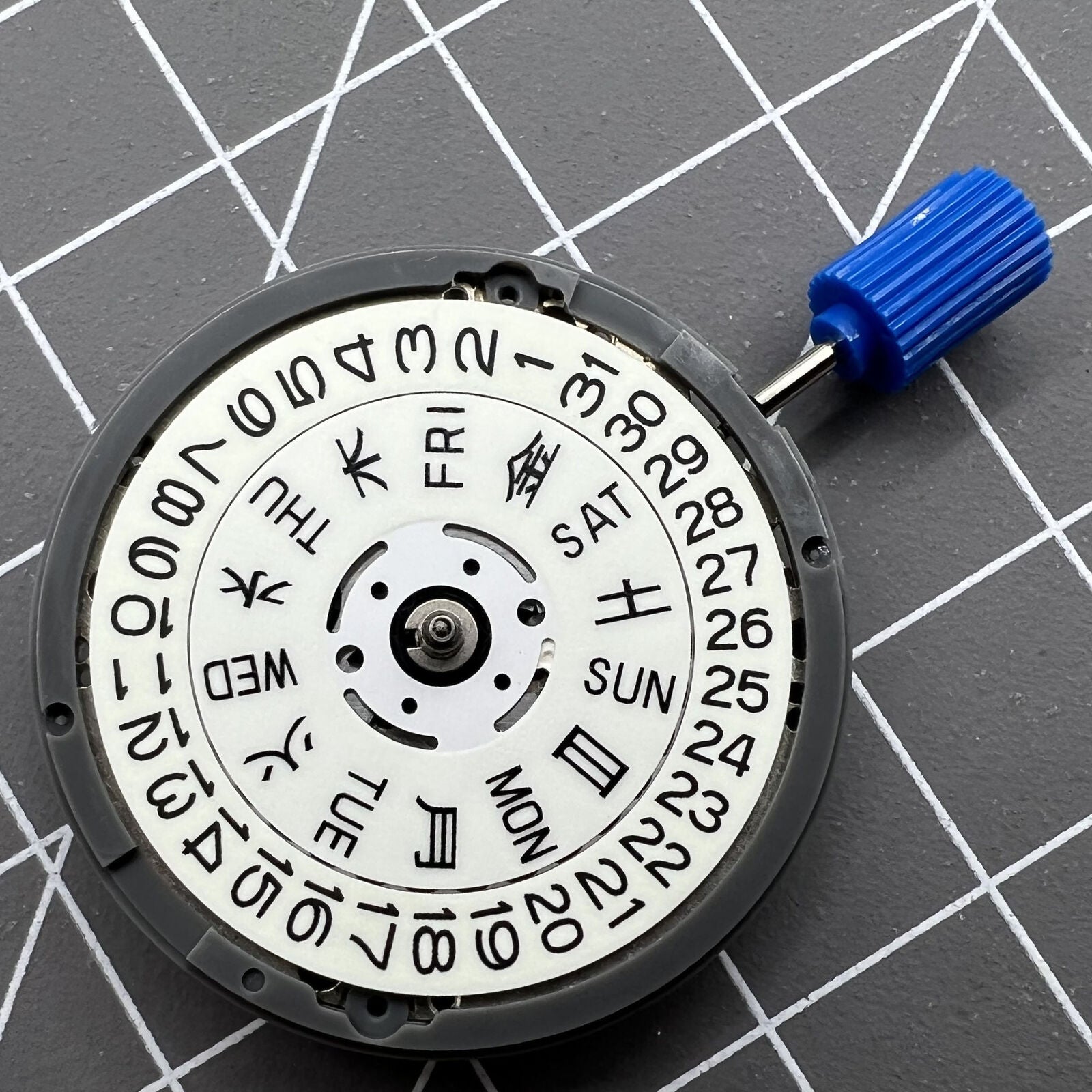 Japan NH36A watch movement with white dial and green lume, featuring 3/3.8 crown for accurate timing.