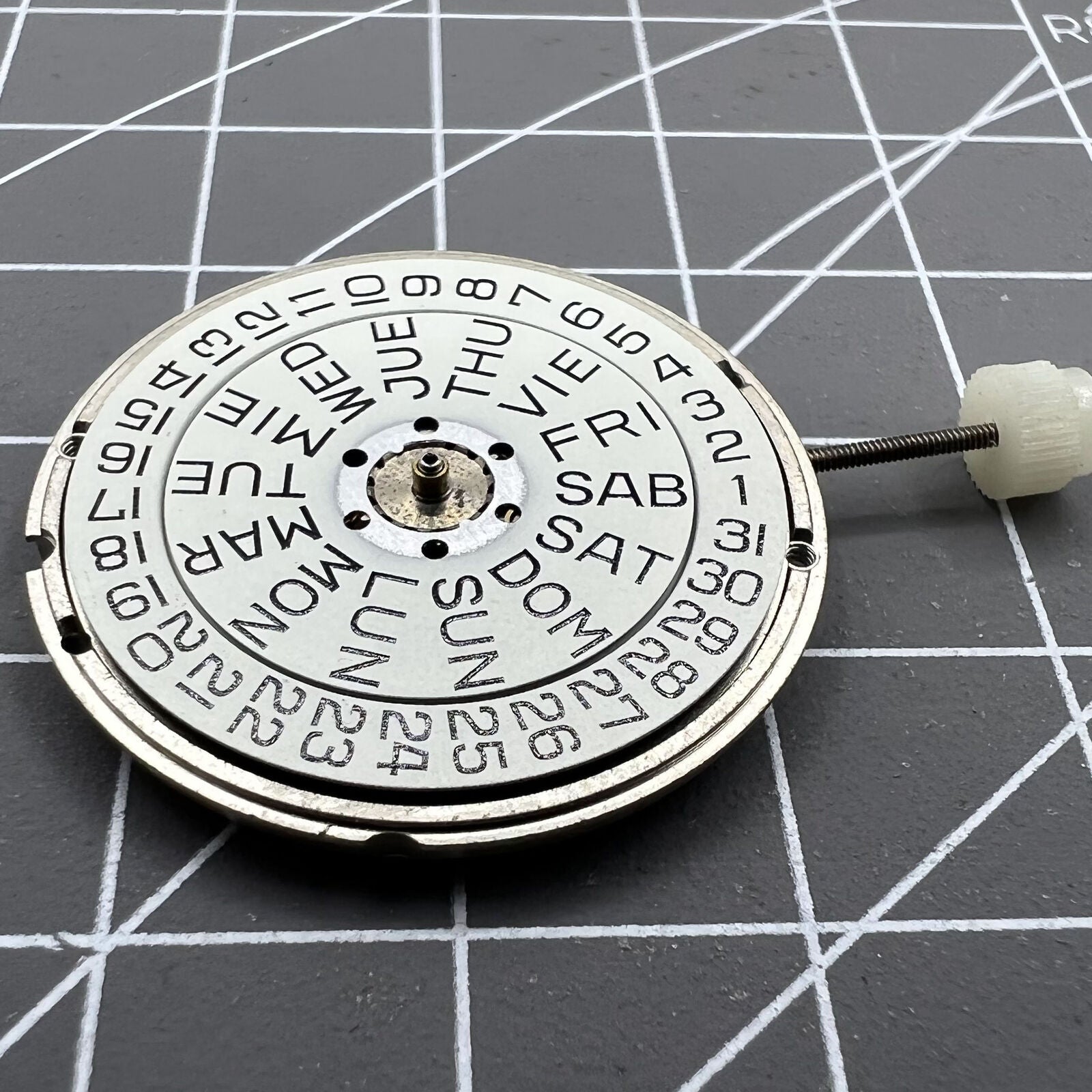 Swiss Made ETA 955.124 quartz day-date watch part for precise timekeeping in watch repairs