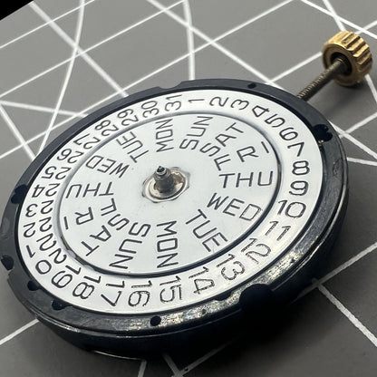 ISA 307 quartz watch movement with date display at 3 o'clock, brand new, precision timing component.