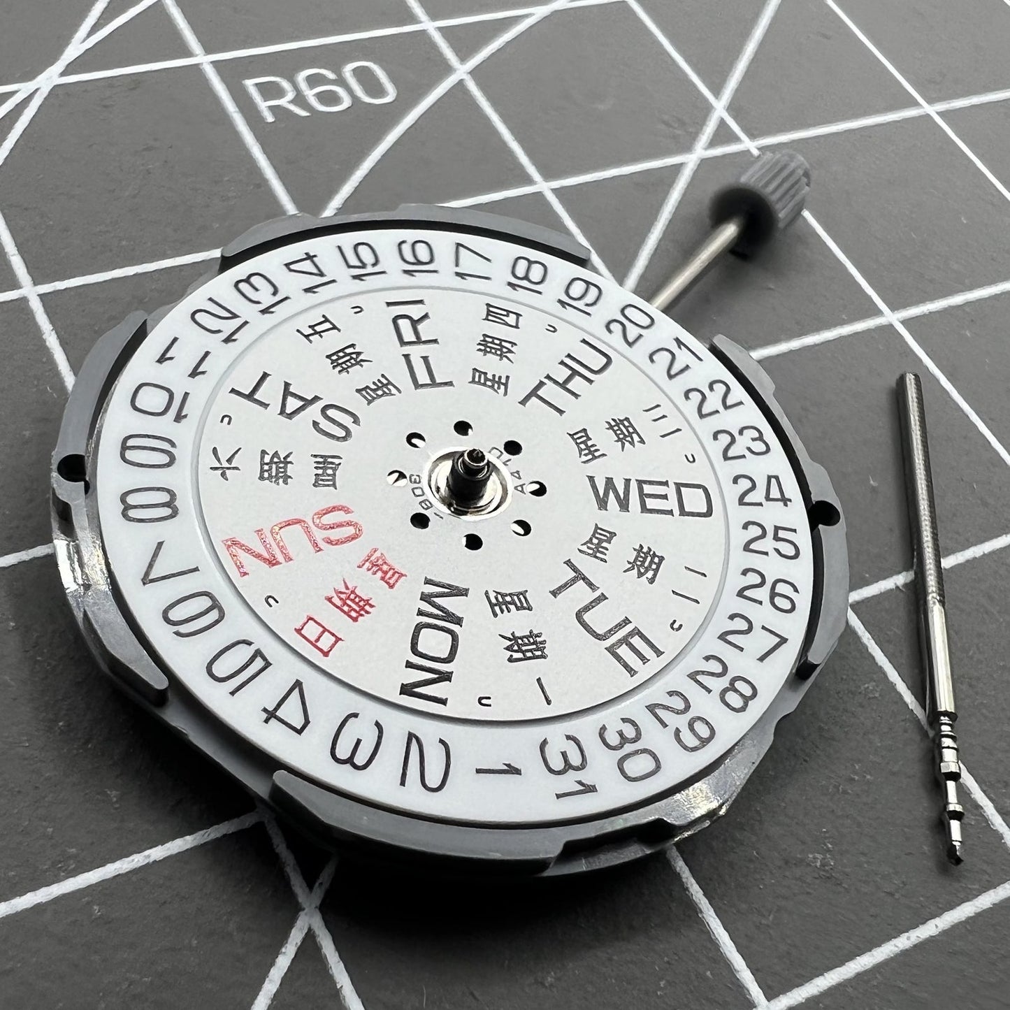 Quarzwerk Miyota GM02 Japan mit Datums- und Wochentagsanzeige, Ersatz f�r GM00 Uhren, pr�zise.