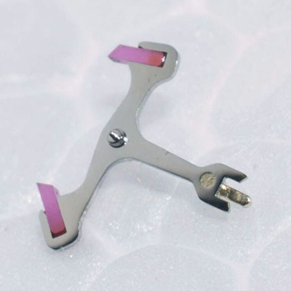 Swiss Made silver metal pallet fork for C07.611 watch movement, 80-hour power reserve, precision part.